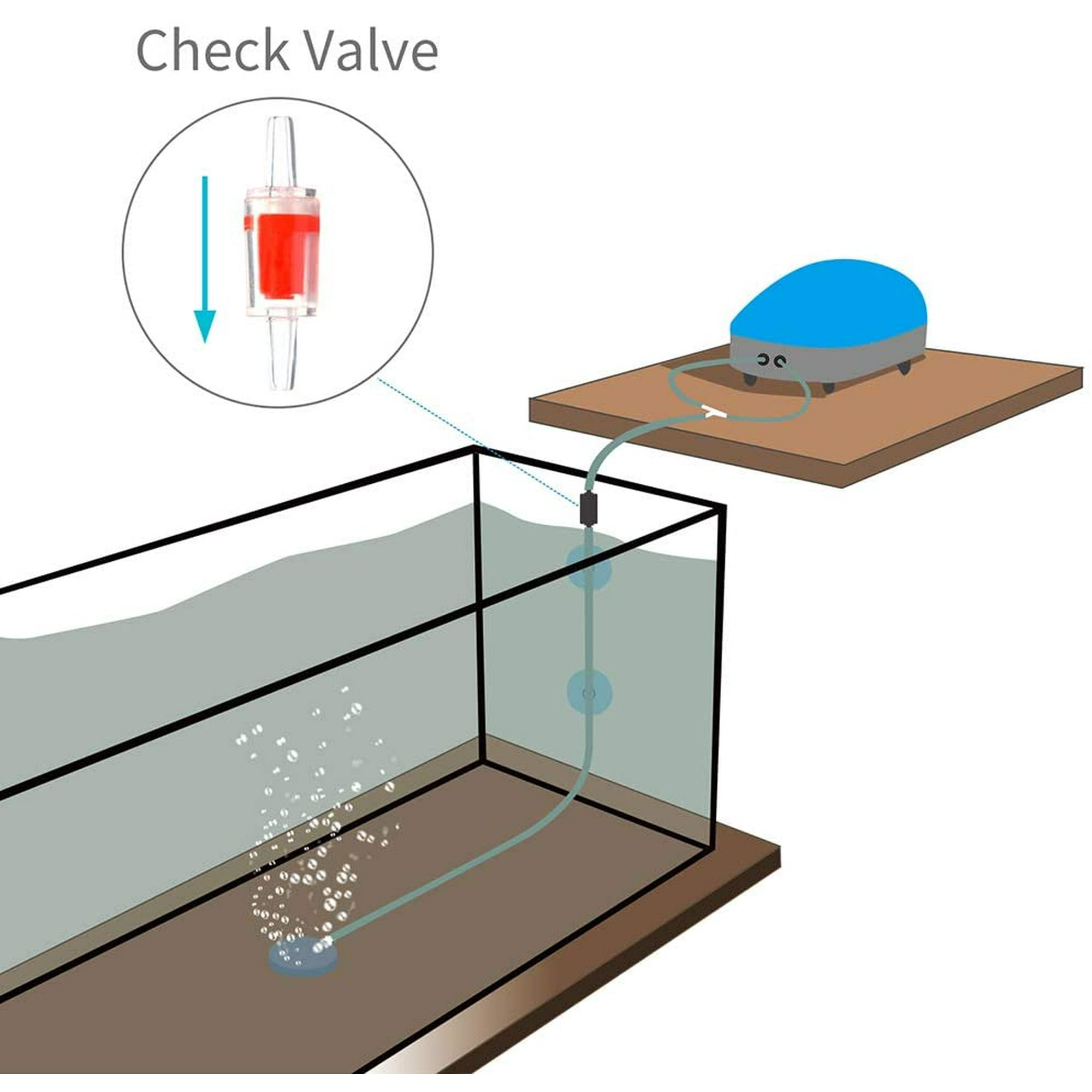 10pcs One Way Non-Return Check Valve Red Aquarium Fish Tank Co2 System Air Pump